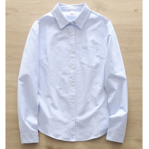 纯棉蓝色条纹衬衫