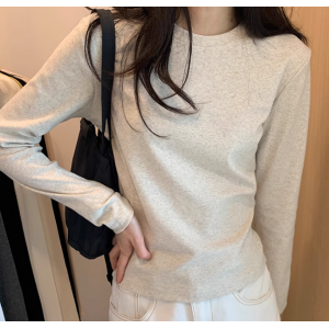 棉质圆领纯色打底衫