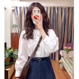 法式白色衬衫女上衣夏季